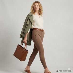 Equestrian Riding Breeches Brown Full Seat Silicone Grip 2XL Tights Athleisure